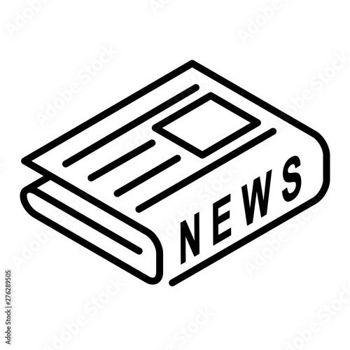 flat black newspaper vector icon