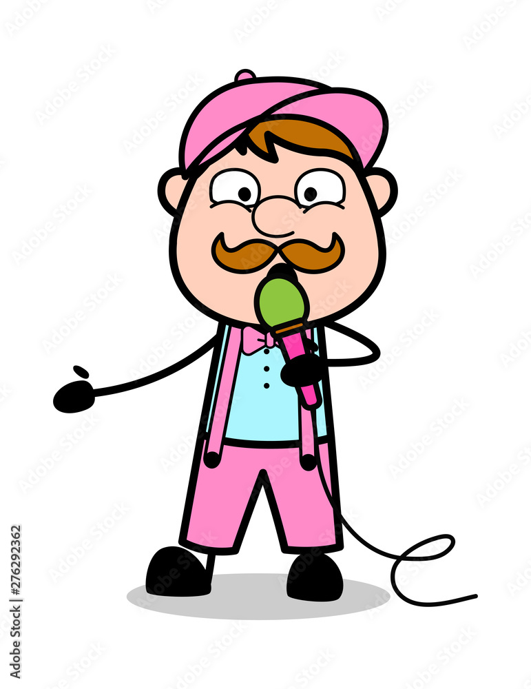 Giving a Speech in Seminar - Retro Delivery Man Vendor Vector Illustration Giving a Speech in Seminar - Retro Delivery Man Vendor Vector Illustration