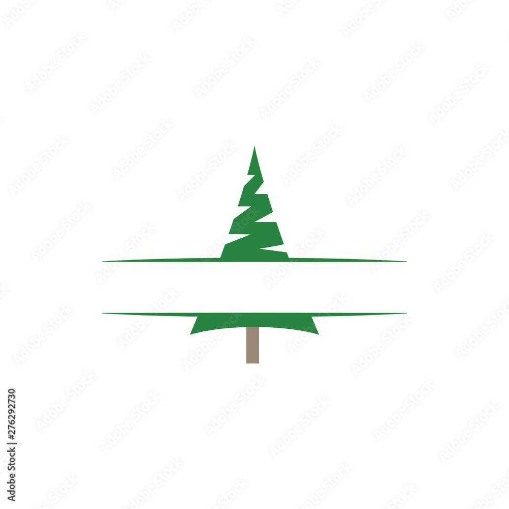 Fototapeta premium Pine tree clip art graphic design template vector isolated