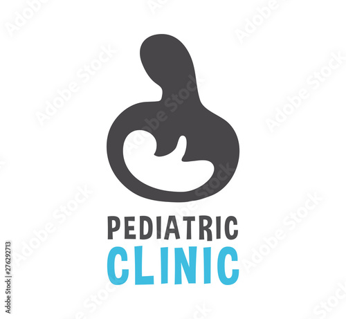 Embryo in Womb Silhouette Pediatric Clinic Logo