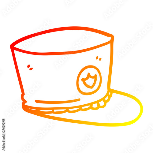 warm gradient line drawing cartoon official hat