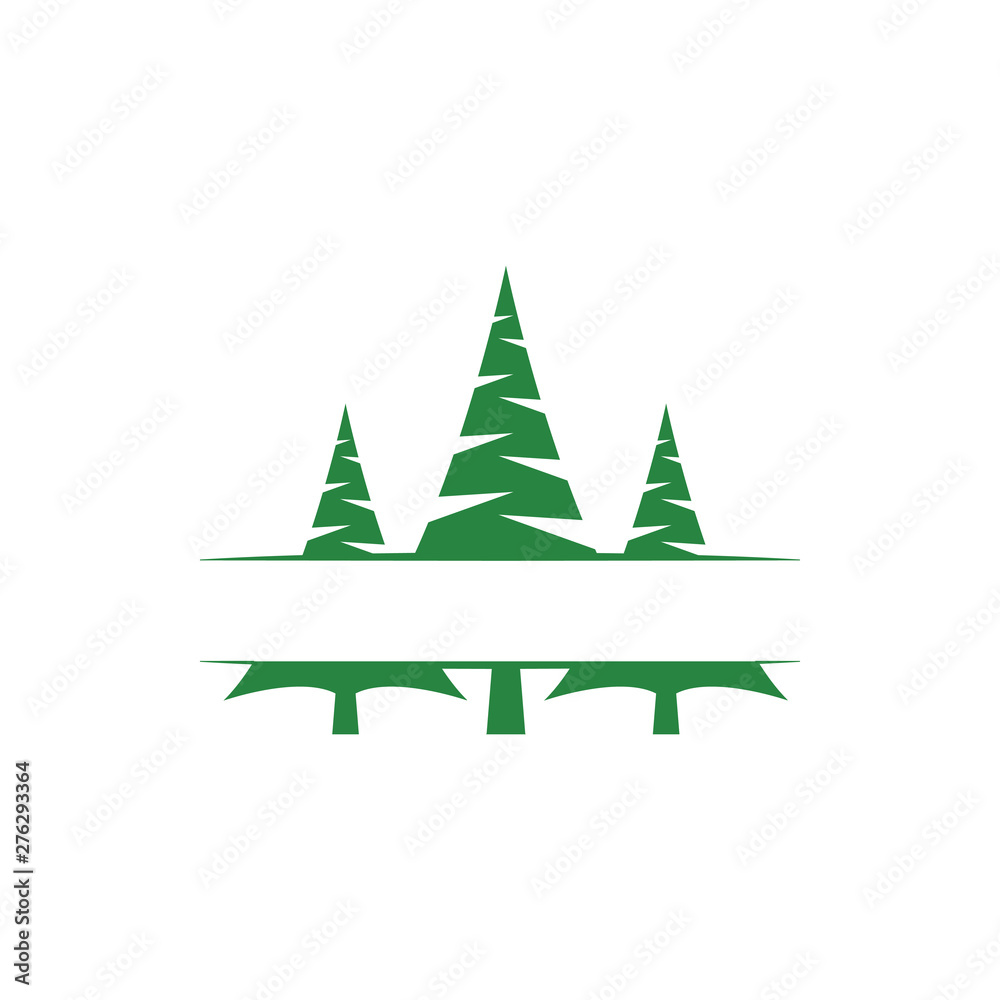 Obraz premium Pine tree clip art graphic design template vector isolated