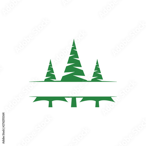 Pine tree clip art graphic design template vector isolated