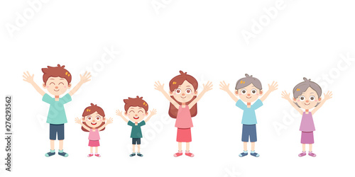 happy family time vector isolated