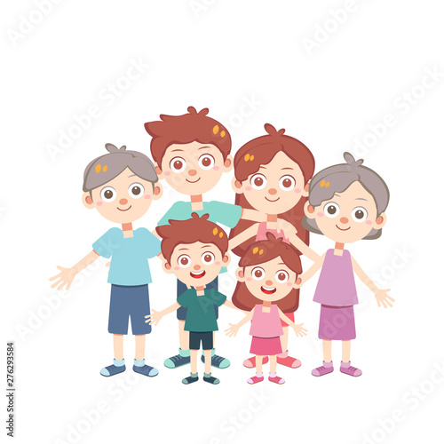 happy family time vector isolated