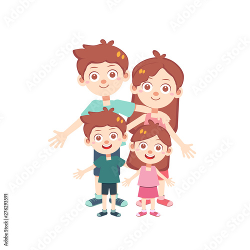 happy family time vector isolated
