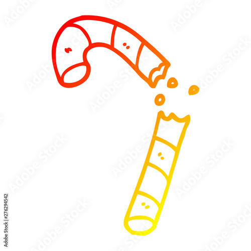 warm gradient line drawing cartoon xmas candy cane