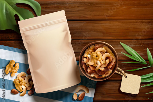 Premium nuts ads with blank package
