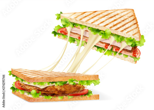 Stringy cheese chicken sandwich