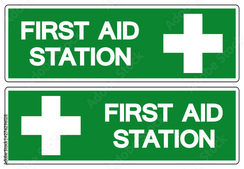First Aid Station Symbol Sign, Vector Illustration, Isolated On White Background Label .EPS10