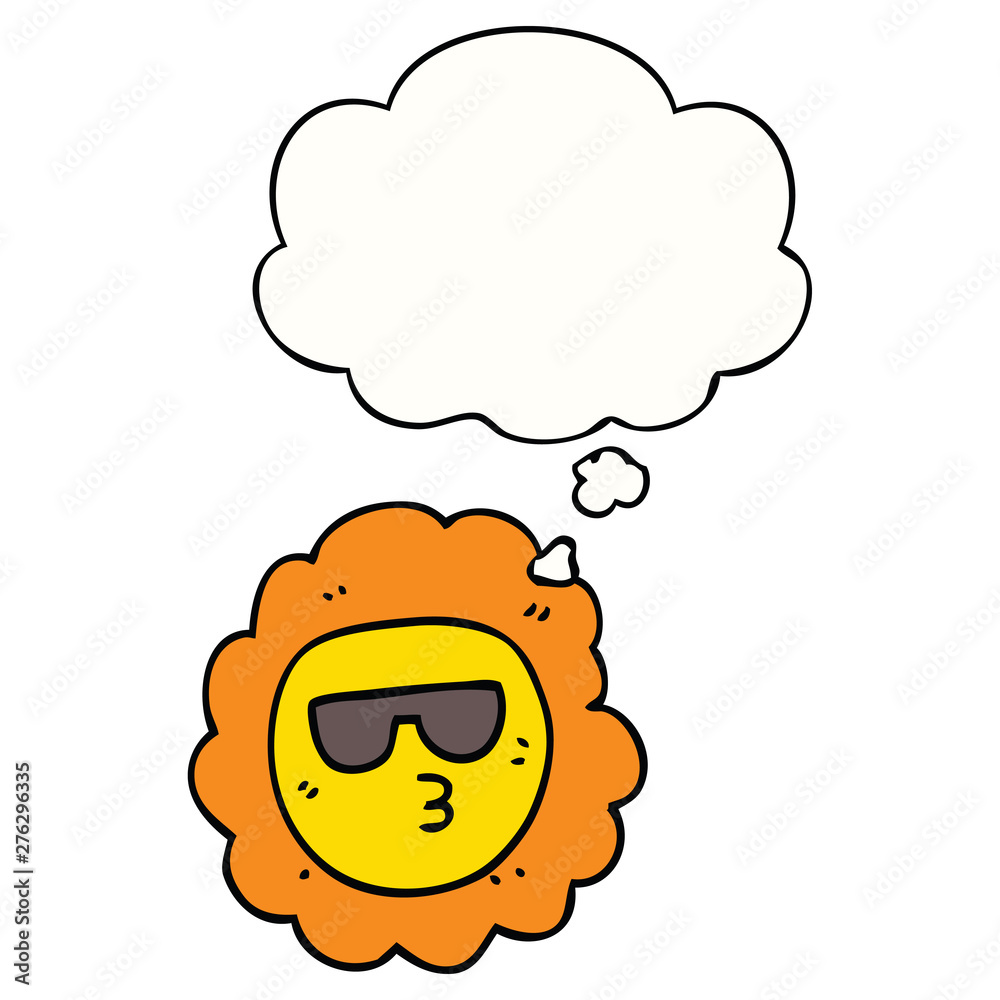 cartoon sunflower and thought bubble cartoon sunflower and thought bubble