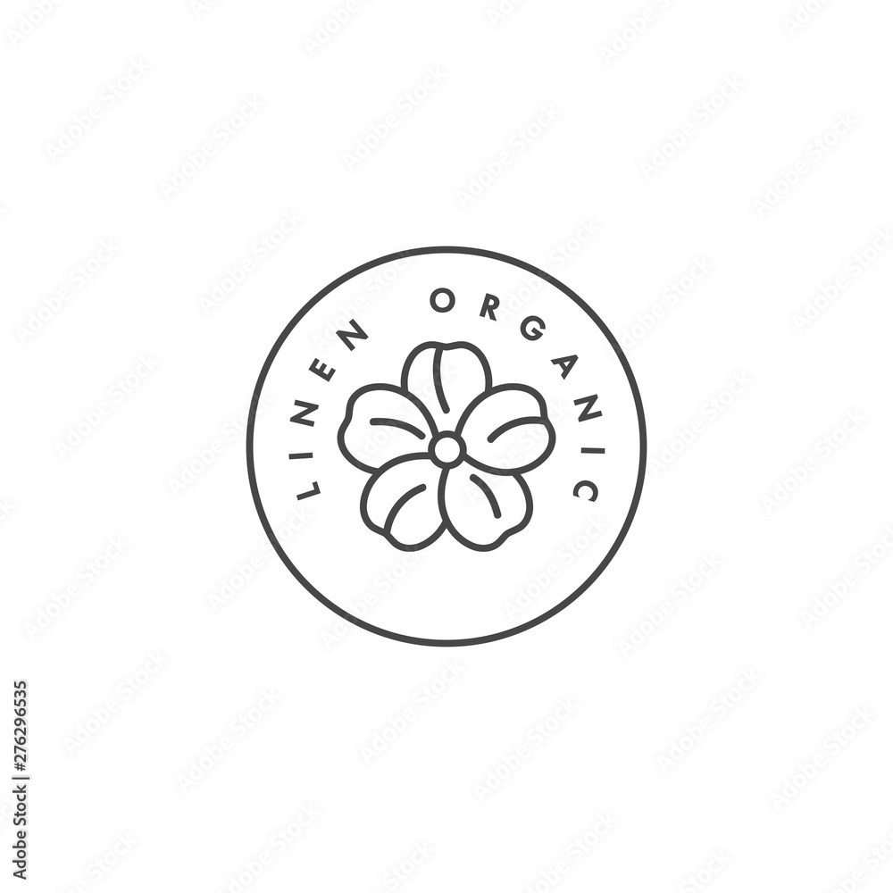 Vector label or badge for organic and natural fabric. Symbol linen tag for clothes. Vector label or badge for organic and natural fabric. Symbol linen tag for clothes.
