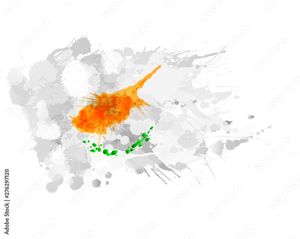 Flag of Republic of Cyprus made of colorful splashes