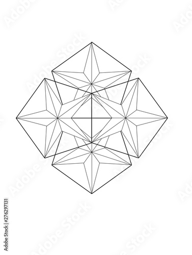 vector illustration of an 5 point star in pentagon