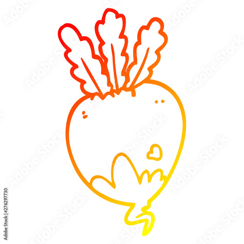 warm gradient line drawing cartoon beet root