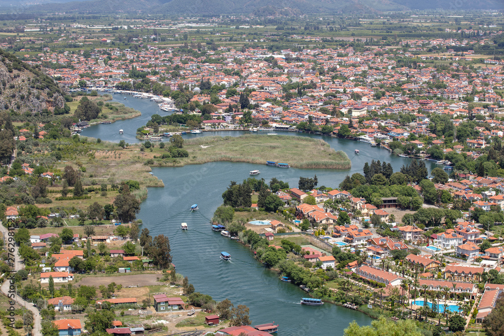 Fototapeta premium Dalyan Panorama from Above, Turkey