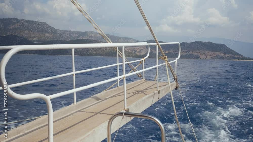 View from the boat floating in the sea. View from the boat floating in the sea.