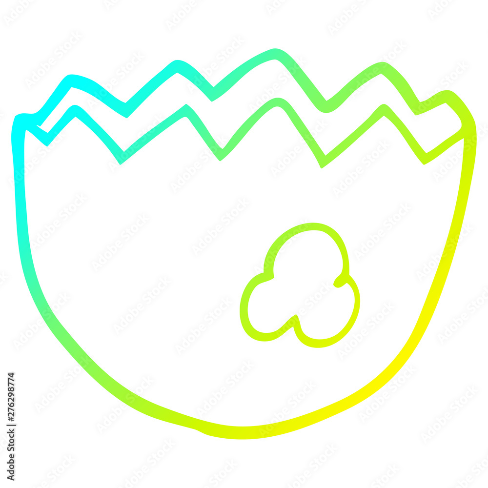 cold gradient line drawing cartoon cracked eggshell