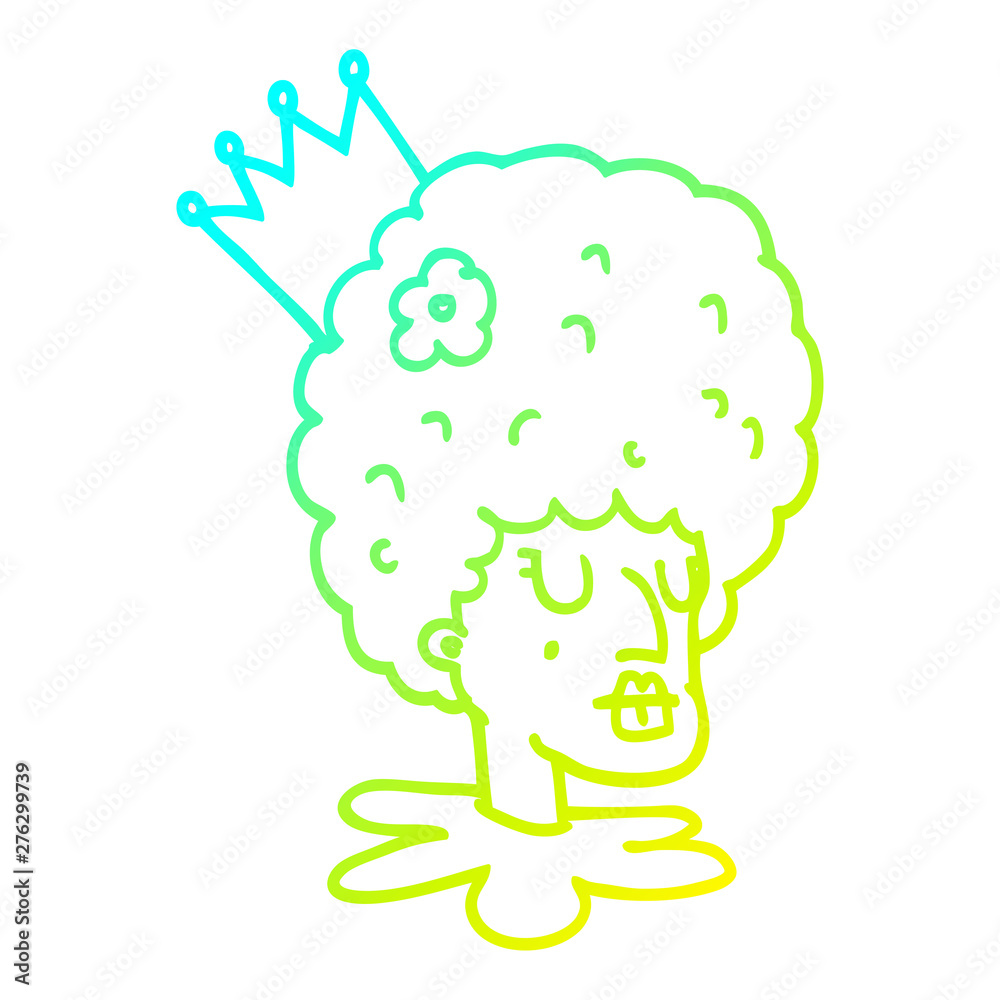 cold gradient line drawing cartoon queen in makeup and huge wig cold gradient line drawing cartoon queen in makeup and huge wig