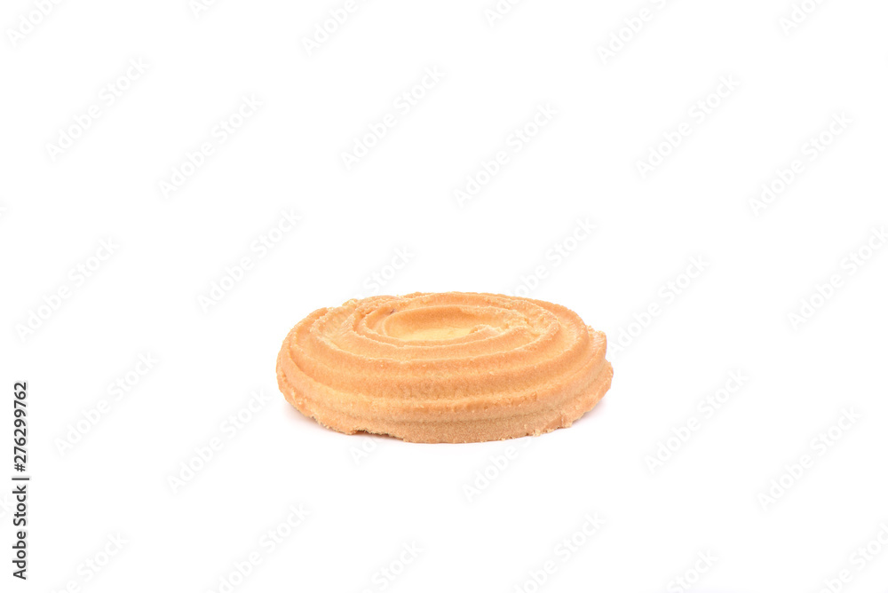 Round butter biscuits isolated on a white background. Round butter biscuits isolated on a white background.