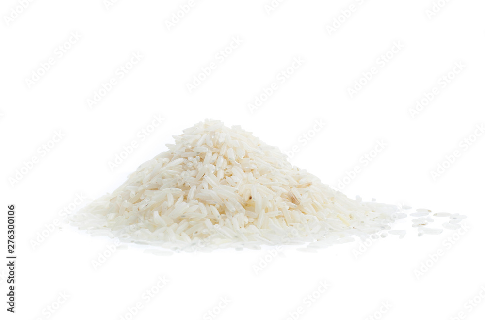 white rice isolated on white