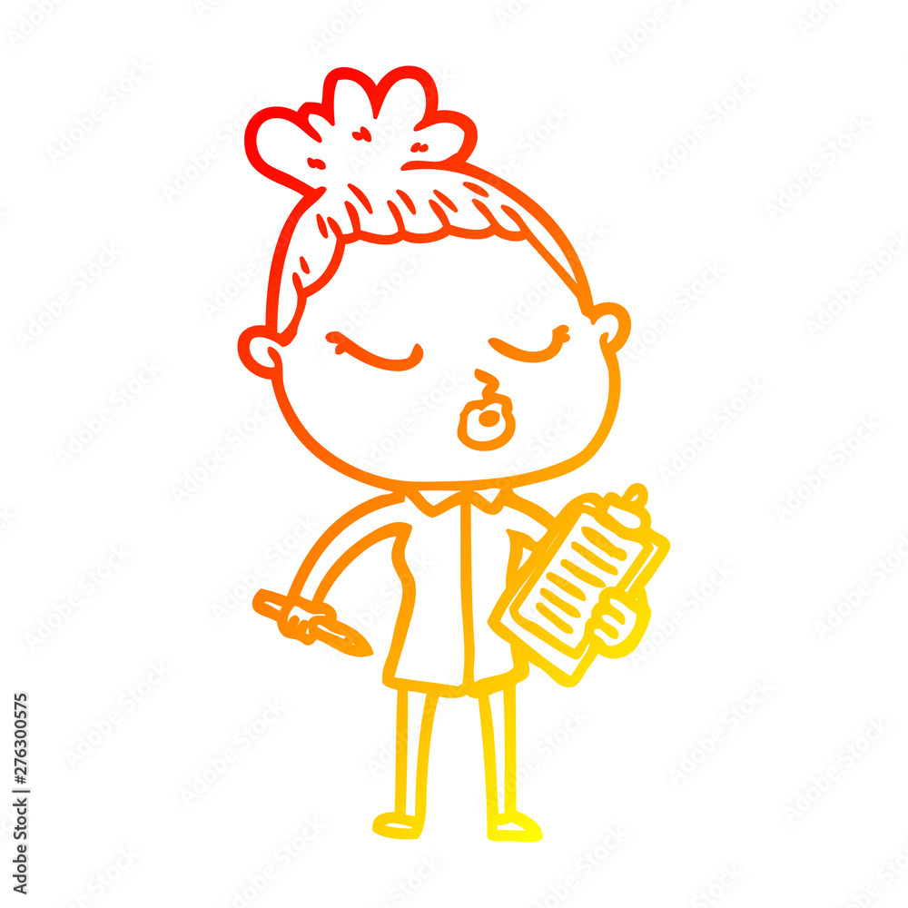 warm gradient line drawing cartoon calm woman warm gradient line drawing cartoon calm woman