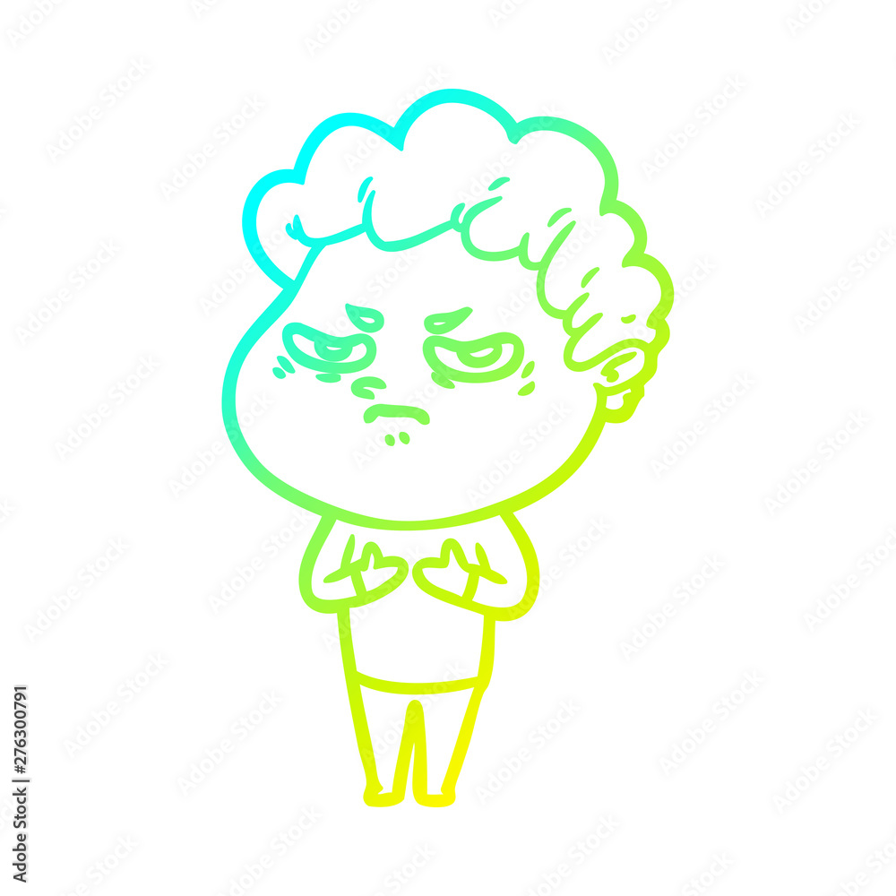 cold gradient line drawing cartoon angry man cold gradient line drawing cartoon angry man