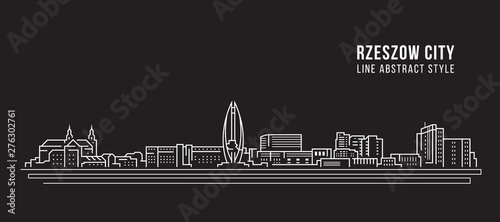 Cityscape Building Line art Vector Illustration design - Rzeszow city