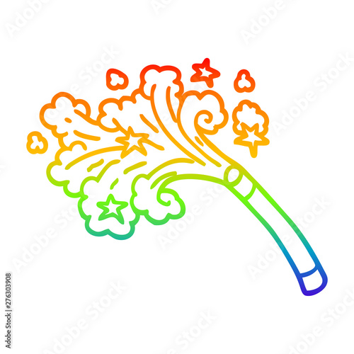 rainbow gradient line drawing cartoon magic trick