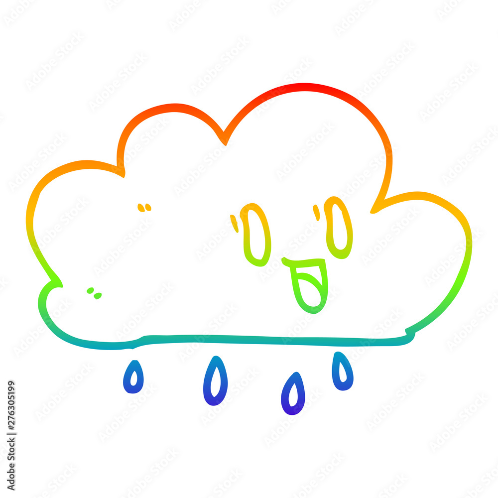 rainbow gradient line drawing cartoon expressive weather cloud rainbow gradient line drawing cartoon expressive weather cloud