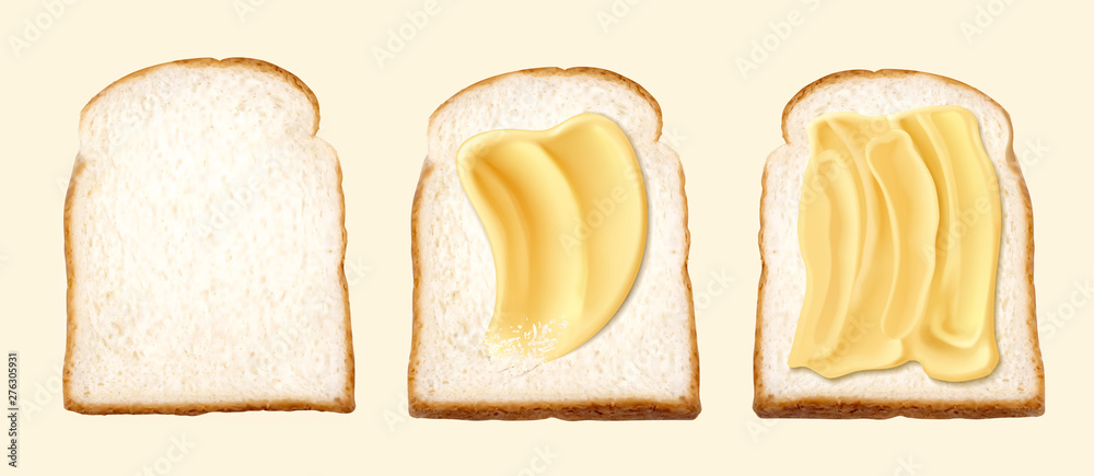 Butter spread on toast Butter spread on toast