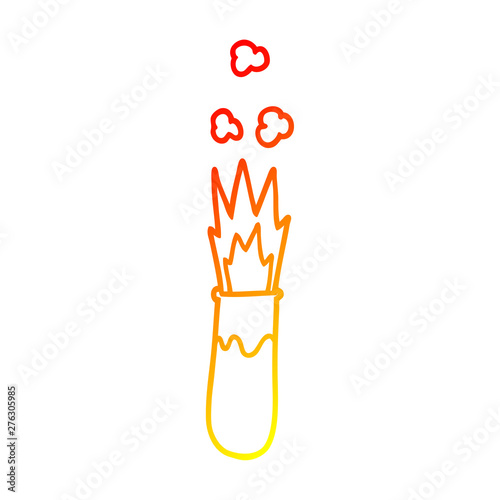 warm gradient line drawing cartoon chemical reaction