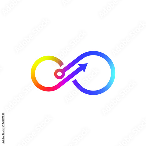 Infinity Loop Arrow Technology Abstract Business Logo Vector 