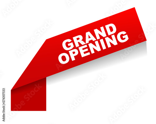 red vector banner grand opening
