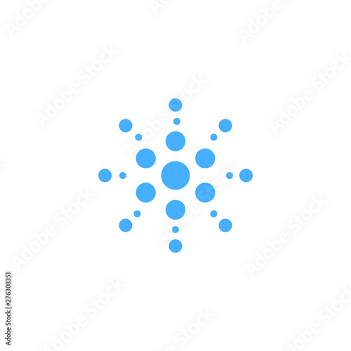 Abstract Blue Flower Bubble Circle Splash Logo Vector 