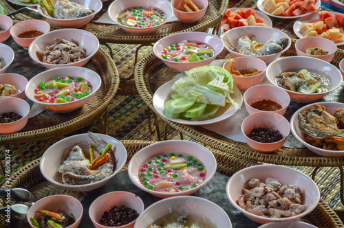 Many food, food for the monks, Thai food