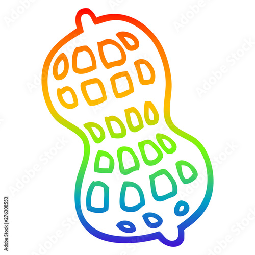 rainbow gradient line drawing cartoon peanut