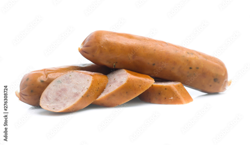 Frankfurter sausage isolated on white background Frankfurter sausage isolated on white background