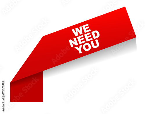 red vector banner we need you
