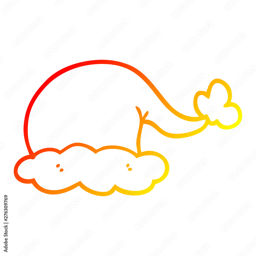 warm gradient line drawing cartoon santa hat warm gradient line drawing cartoon santa hat