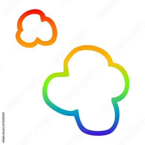 rainbow gradient line drawing cartoon poof of smoke