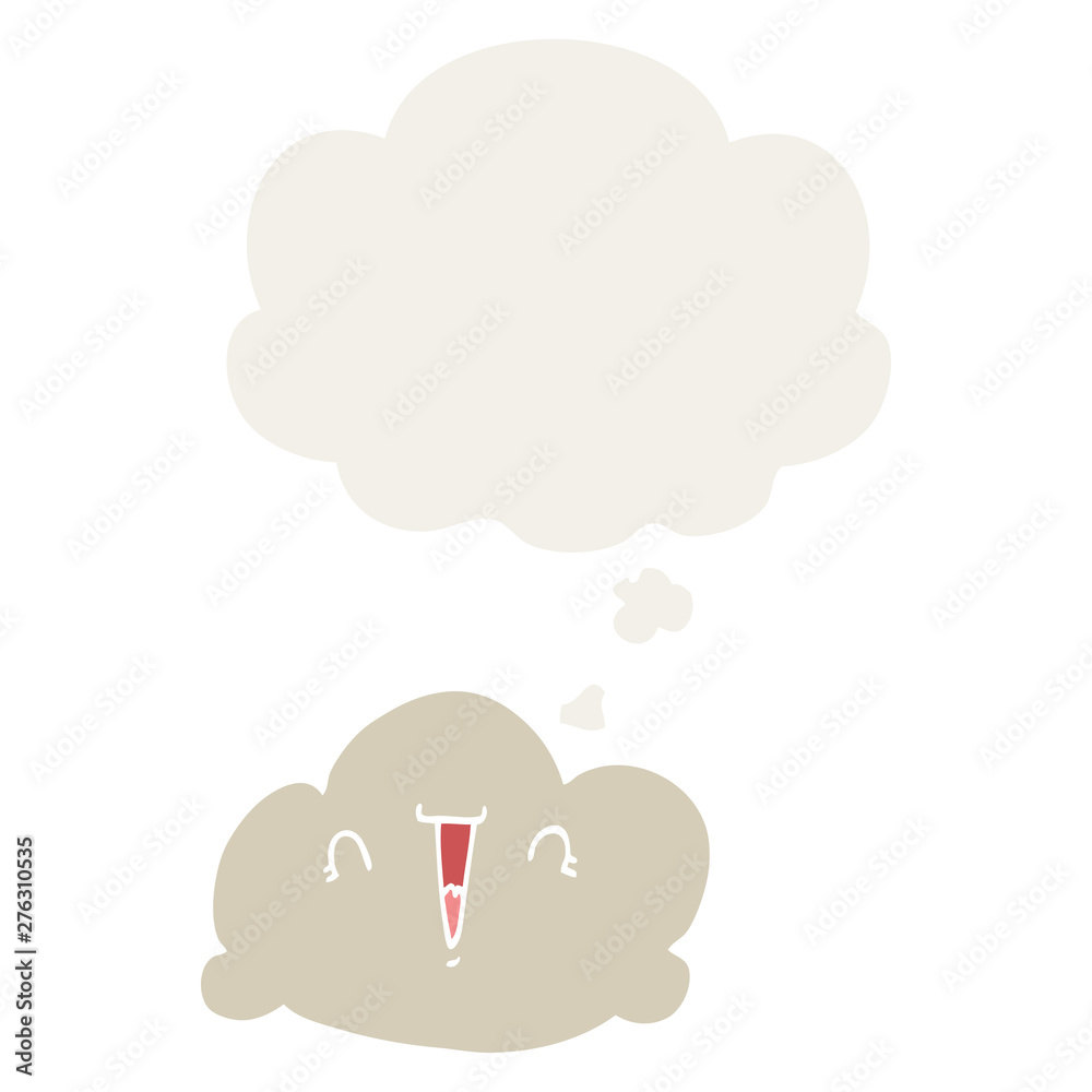 cartoon cloud and thought bubble in retro style cartoon cloud and thought bubble in retro style