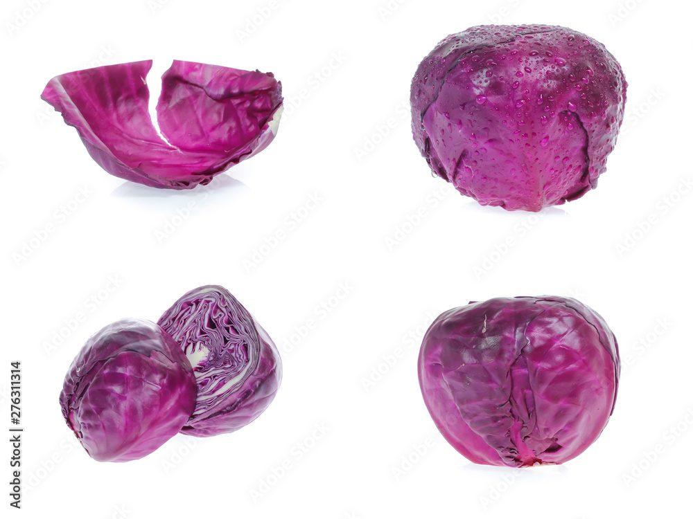set of red cabbage isolated on white set of red cabbage isolated on white