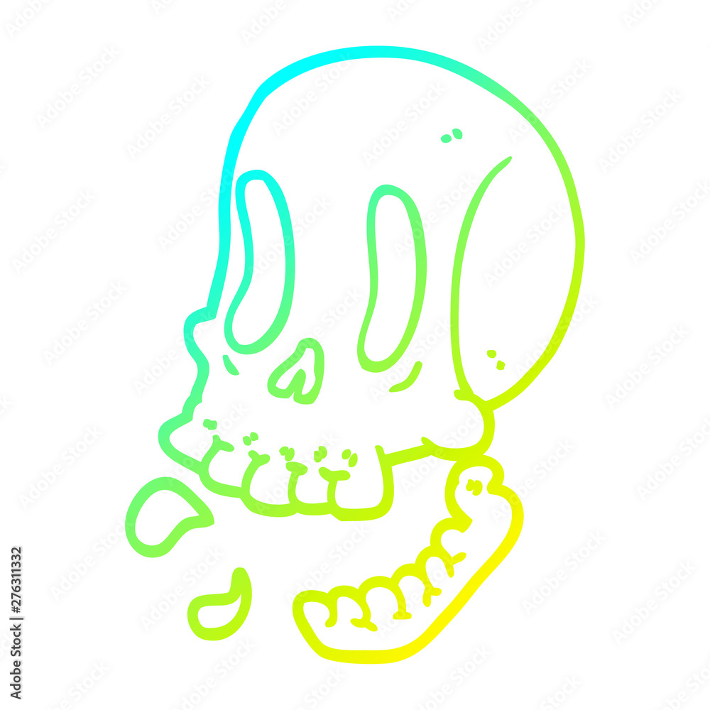 cold gradient line drawing cartoon skull cold gradient line drawing cartoon skull