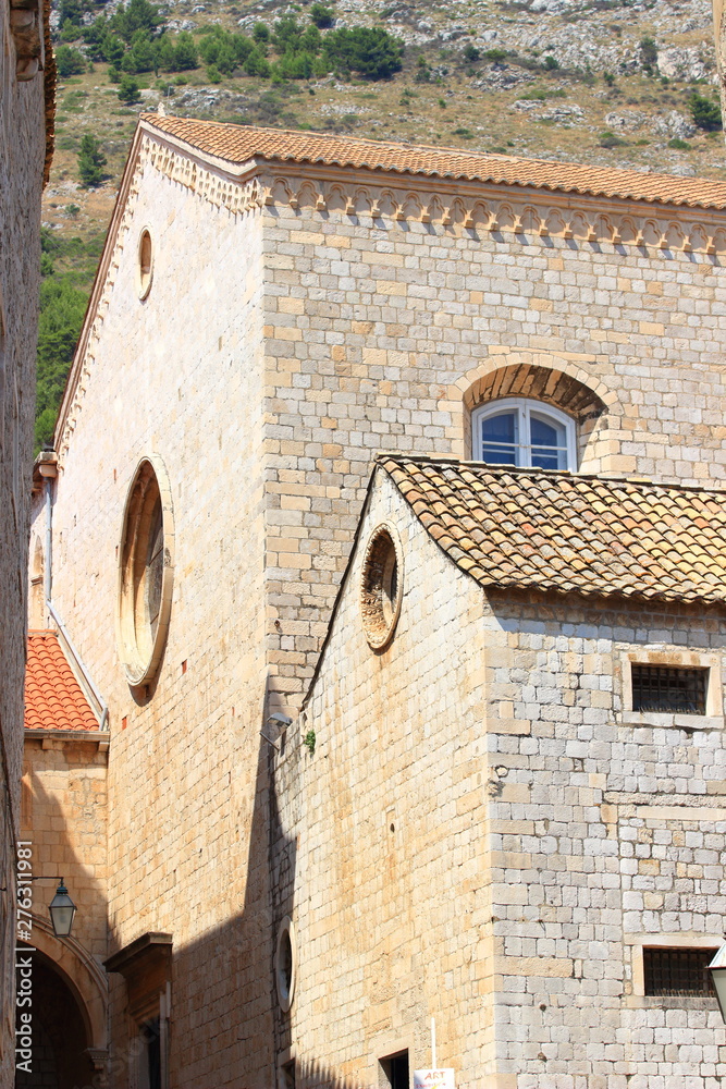 Dubrovnik old town in Croatia, architecture details
