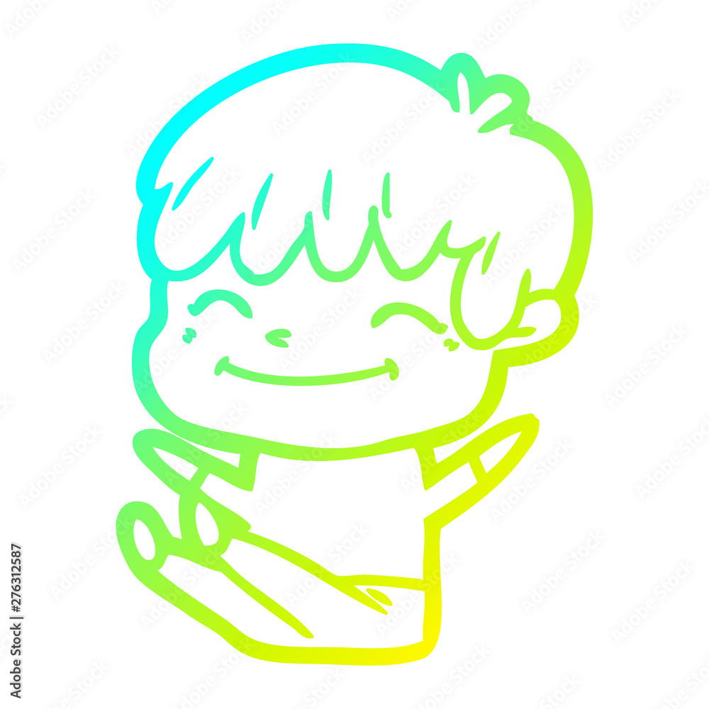 cold gradient line drawing cartoon happy boy cold gradient line drawing cartoon happy boy