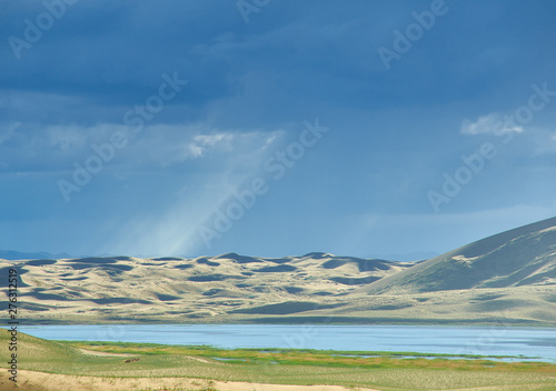 sand dunes of  lake Durgen Nuur photo