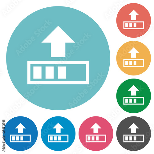 Upload in progress flat round icons