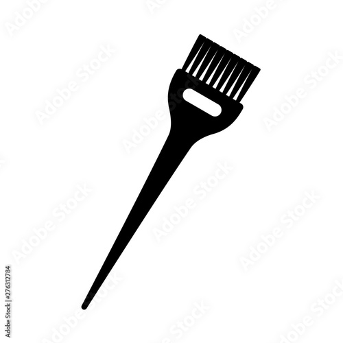 Black and white hair dye brush