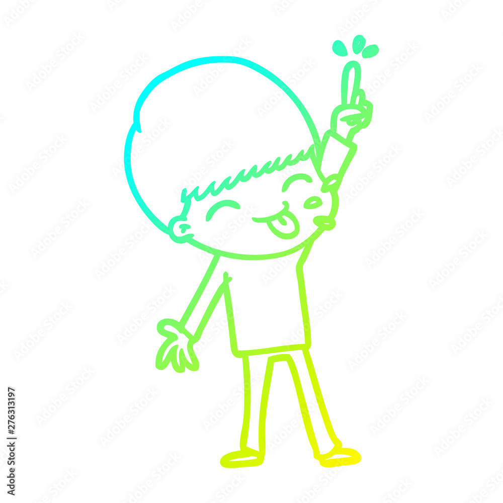 cold gradient line drawing happy cartoon boy cold gradient line drawing happy cartoon boy